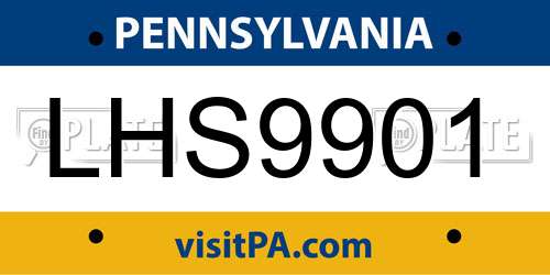 LHS9901 Pennsylvania License Plate