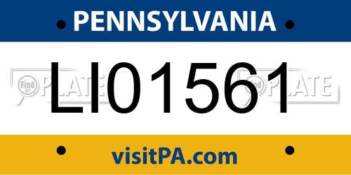 LI01561 Pennsylvania License Plate