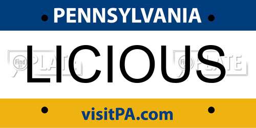 LICIOUS Pennsylvania License Plate