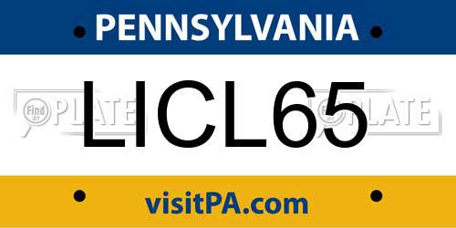 LICL65 Pennsylvania License Plate
