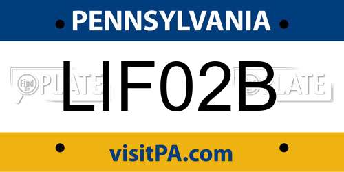 LIF02B Pennsylvania License Plate