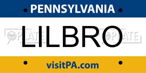 LILBRO Pennsylvania License Plate
