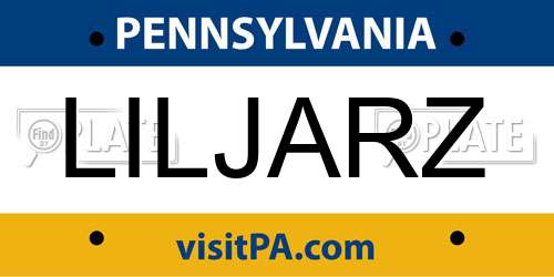 LILJARZ Pennsylvania License Plate