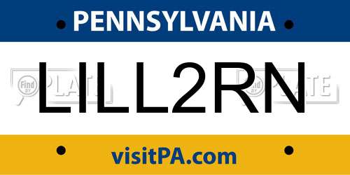 LILL2RN Pennsylvania License Plate