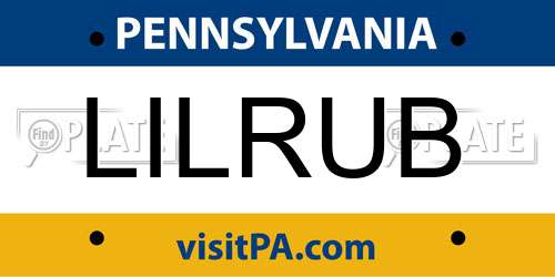 LILRUB Pennsylvania License Plate