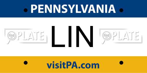 LIN Pennsylvania License Plate