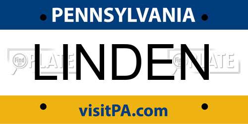LINDEN Pennsylvania License Plate