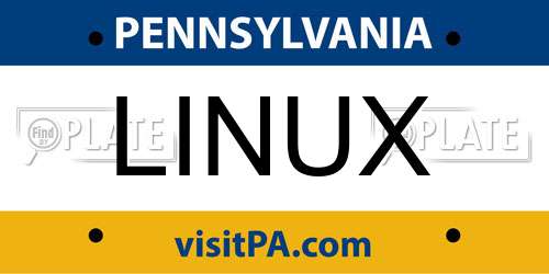 LINUX Pennsylvania License Plate