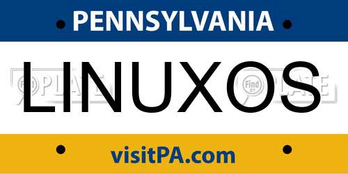 LINUXOS Pennsylvania License Plate