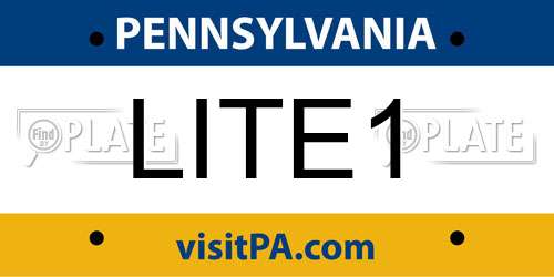 LITE1 Pennsylvania License Plate