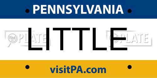 LITTLE Pennsylvania License Plate