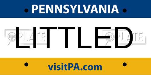 LITTLED Pennsylvania License Plate