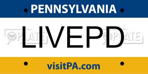 LIVEPD Pennsylvania License Plate