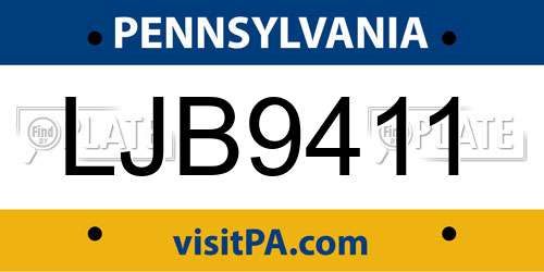 LJB9411 Pennsylvania License Plate