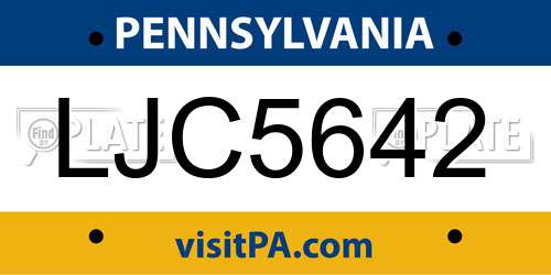 LJC5642 Pennsylvania License Plate