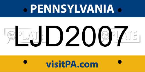 LJD2007 Pennsylvania License Plate