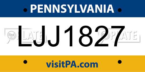LJJ1827 Pennsylvania License Plate