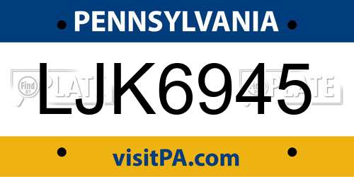 LJK6945 Pennsylvania License Plate