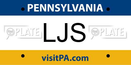 LJS Pennsylvania License Plate