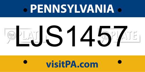 LJS1457 Pennsylvania License Plate
