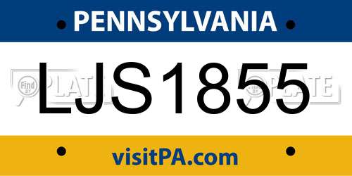 LJS1855 Pennsylvania License Plate