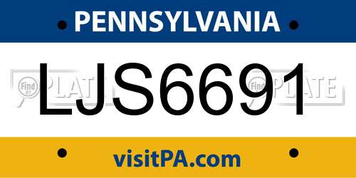 LJS6691 Pennsylvania License Plate