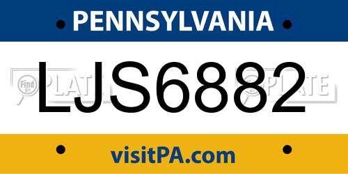 LJS6882 Pennsylvania License Plate