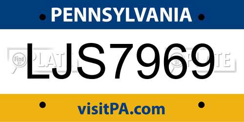 LJS7969 Pennsylvania License Plate