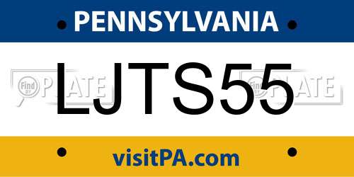 LJTS55 Pennsylvania License Plate