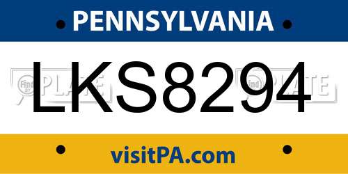 LKS8294 Pennsylvania License Plate