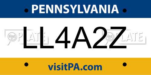 LL4A2Z Pennsylvania License Plate