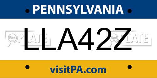 LLA42Z Pennsylvania License Plate