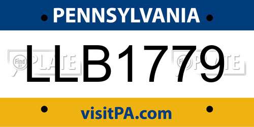LLB1779 Pennsylvania License Plate