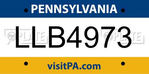 LLB4973 Pennsylvania License Plate