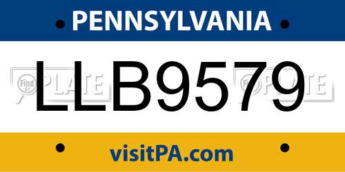 LLB9579 Pennsylvania License Plate