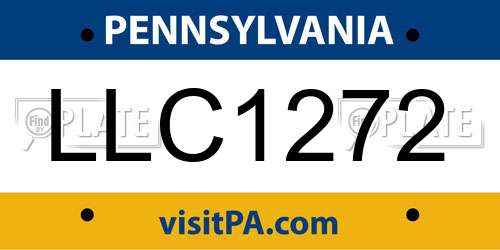 LLC1272 Pennsylvania License Plate