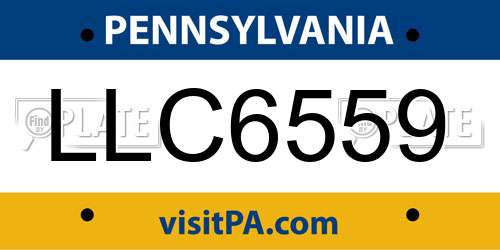 LLC6559 Pennsylvania License Plate