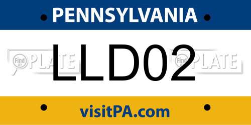 LLD02 Pennsylvania License Plate