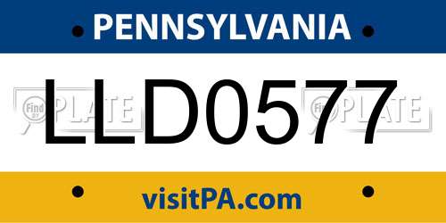 LLD0577 Pennsylvania License Plate