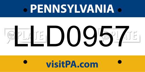 LLD0957 Pennsylvania License Plate
