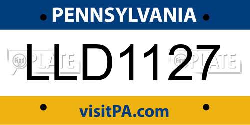 LLD1127 Pennsylvania License Plate
