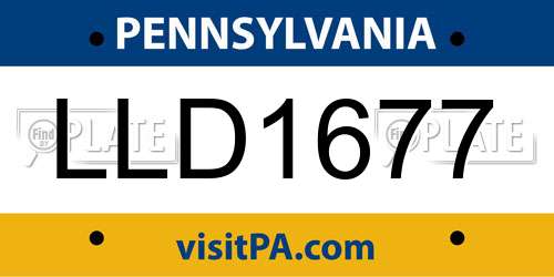 LLD1677 Pennsylvania License Plate