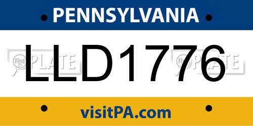 LLD1776 Pennsylvania License Plate