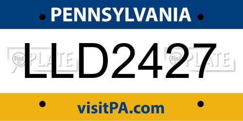 LLD2427 Pennsylvania License Plate