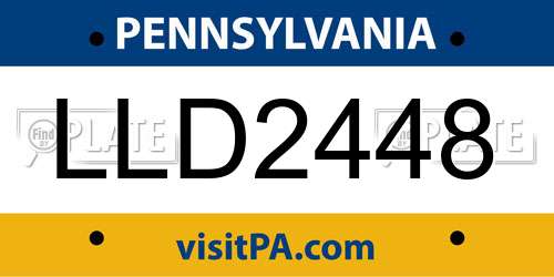 LLD2448 Pennsylvania License Plate