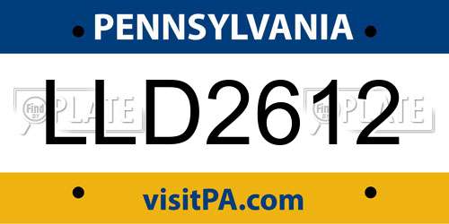 LLD2612 Pennsylvania License Plate