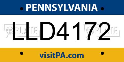 LLD4172 Pennsylvania License Plate