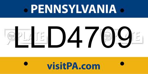 LLD4709 Pennsylvania License Plate