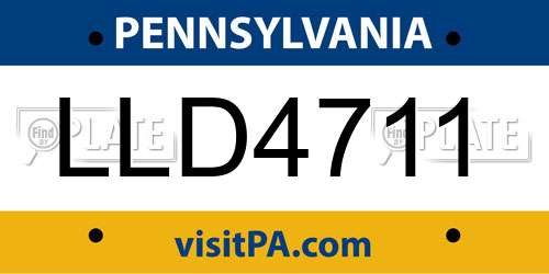 LLD4711 Pennsylvania License Plate
