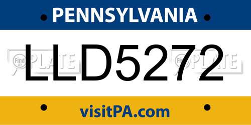 LLD5272 Pennsylvania License Plate